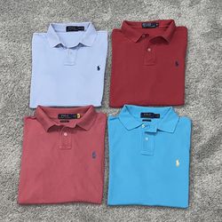 Qty 4 Men’s Size Medium Short Sleeve Ralph Lauren Polo Collard Shirts 3 are Classic and 1 is Mesh