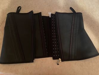 Black Waist Trainer Corset with Zipper