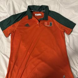 UMiami Women’s Adidas  polo Size large 