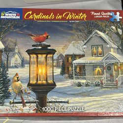 Cardinals In Winter 1000 Piece Puzzle
