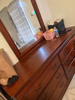 Dresser with mirror