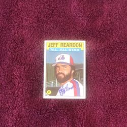 Jeff Reardon Hand Signed Autograph Baseball Card Genuine