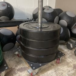 Rolling Barbell Plate Storage