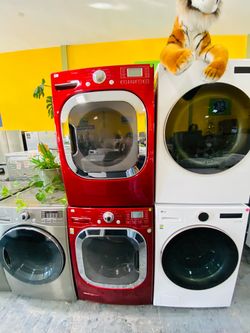 Lg red washer and dryer take it home with 11$ down