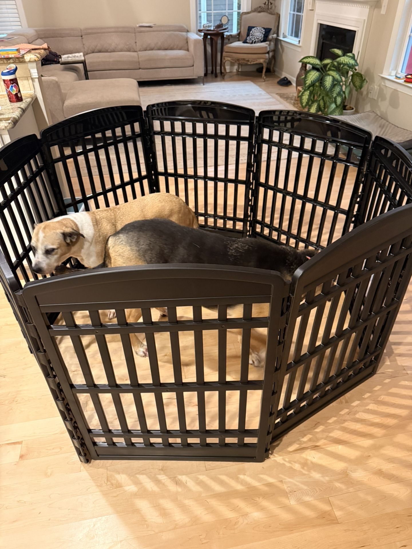 NEW in box IRIS USA 34" 8-Panel Dog Playpen, 63 x 63 x 35, Puppy Fence, Puppy Playpen, Pet Play Pen