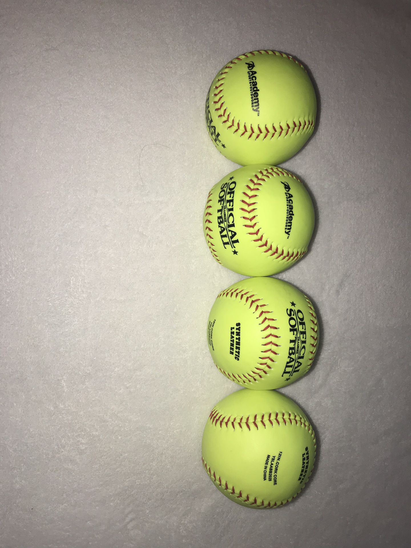 Official 12 inch softballs