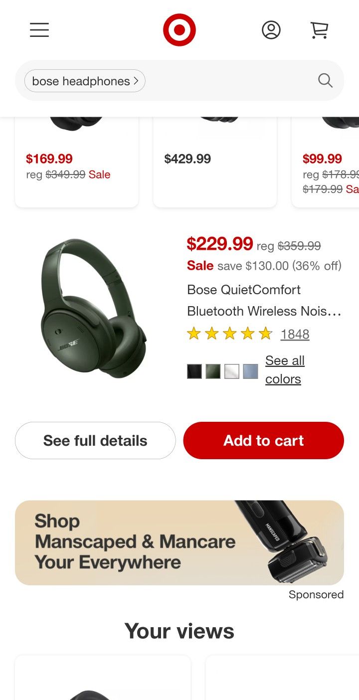 Bose QuietComfort Bluetooth Wireless Noise Cancelling Headphones