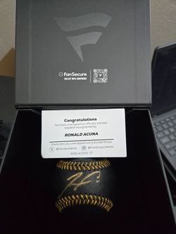 Ronald Acuna Jr signed black & gold baseball