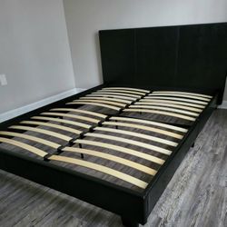 QUEEN platform bed frame comes NEW IN BOX, mattress sold separately