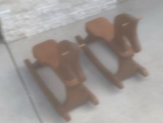 Solid wood rocking horses