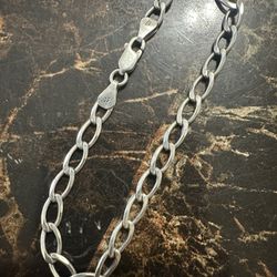 Solid 925 Sterling Silver Curb Link Bracelet 7.75” Length 6mm