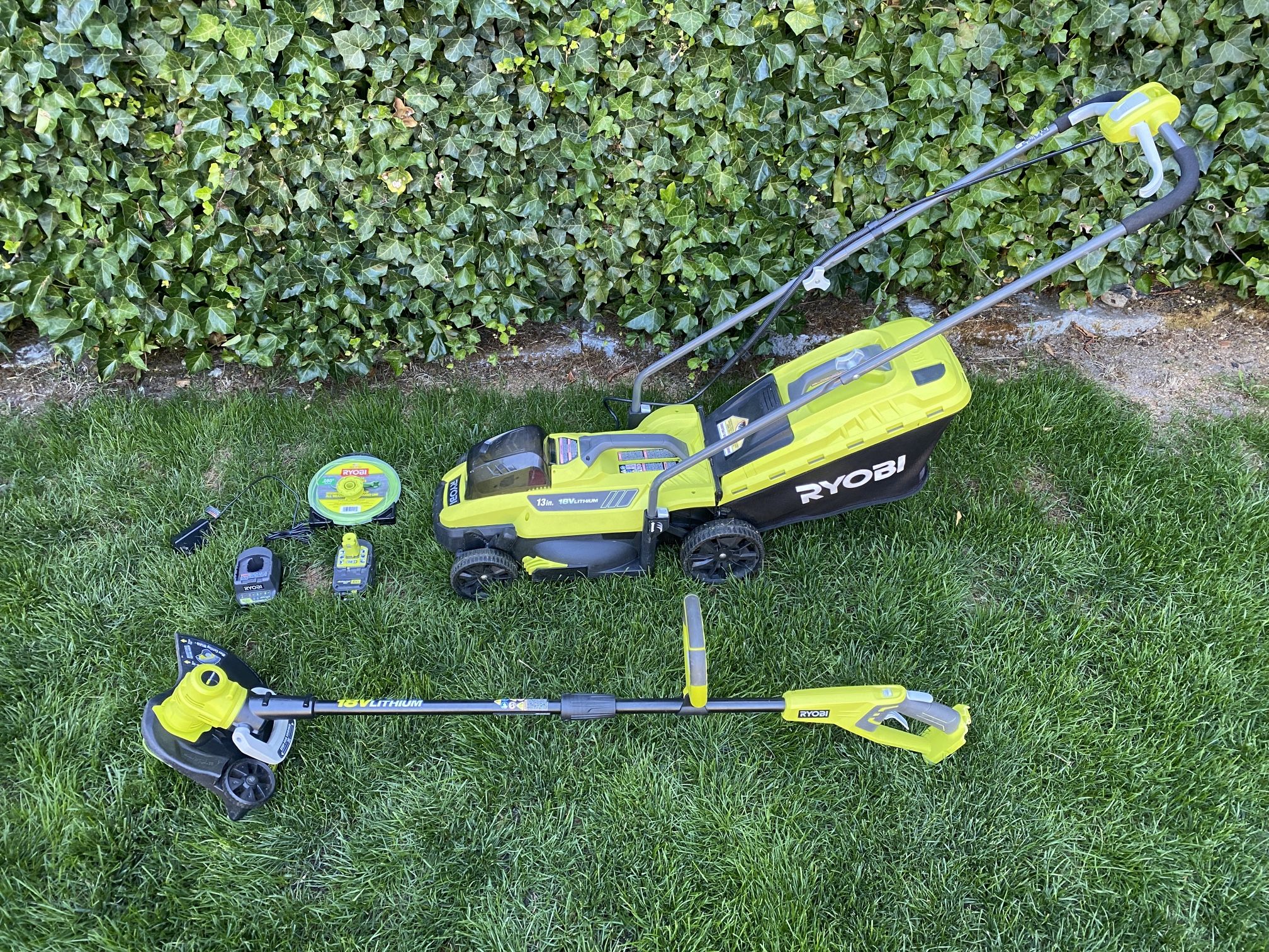 RYOBI 18v Lawn Mower & Trimmer