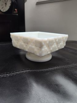 Milk Glass Dish, Candle Holder