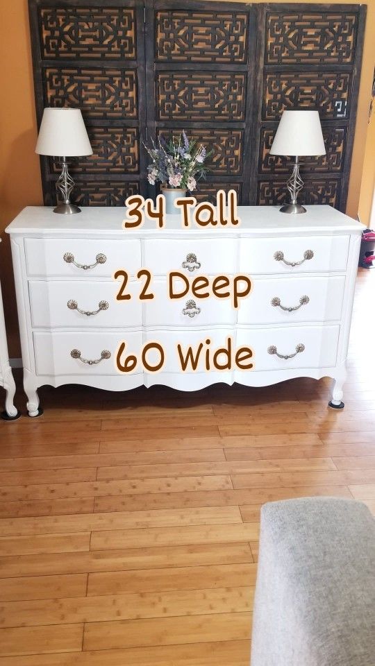 French Provincial Dresser With Extra Deep Drawers Measurements On Picture PICK UP ONLY 