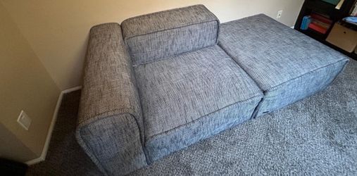 Article Quadra 2-Piece Modular Sectional Sofa with Ottoman – Carbon Gray