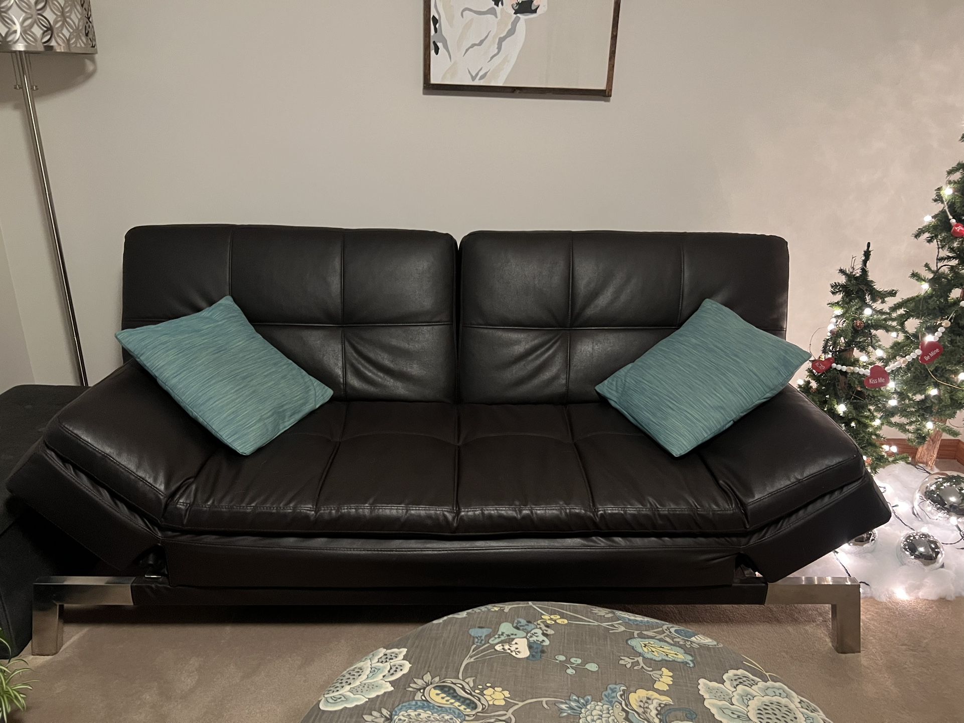 Black Leather Futon