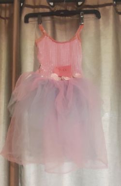 Pretty pink and blue tutu dress with flowers and sequins. Size 3t-5t