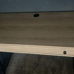 Realspace® Callay 42"W Writing Desk, Blonde Oak/Black