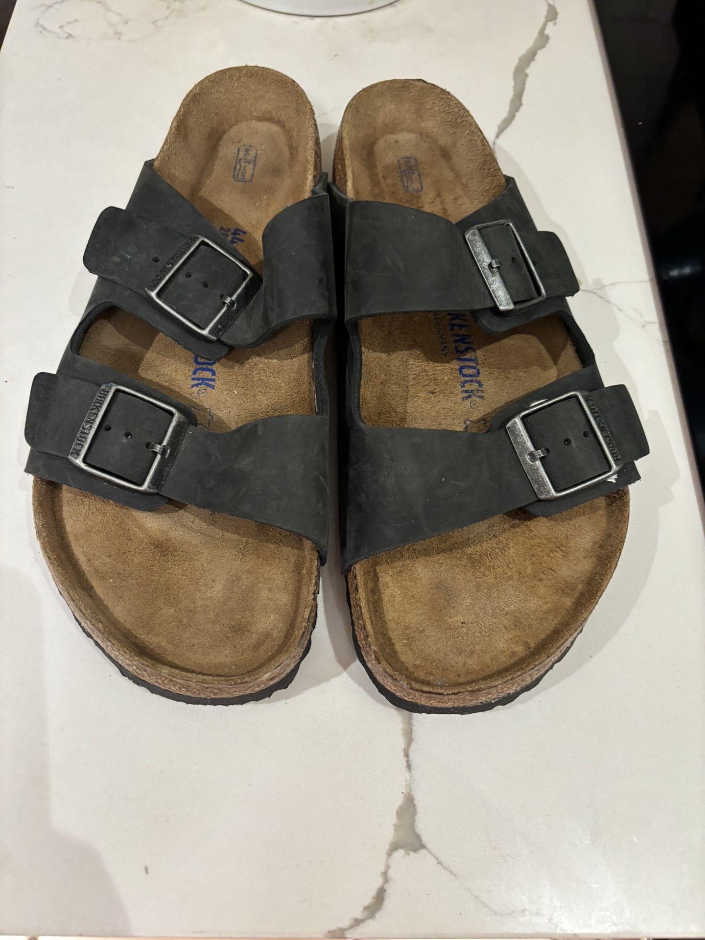 Birkenstock size 44 men 10.5 women 11.5 dark gray two strap buckle