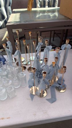 Baby shower decorations. Candle sticks. Vase small vase