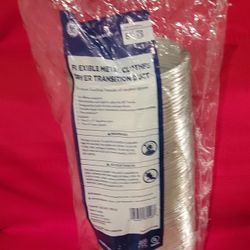 FLEXIBLE METAL CLOTHES DRYER TRANSISTION DUCT 8'×4" - No Clamps