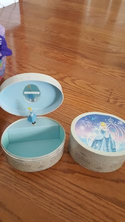 2 cinderella jewelry boxes 3 ea