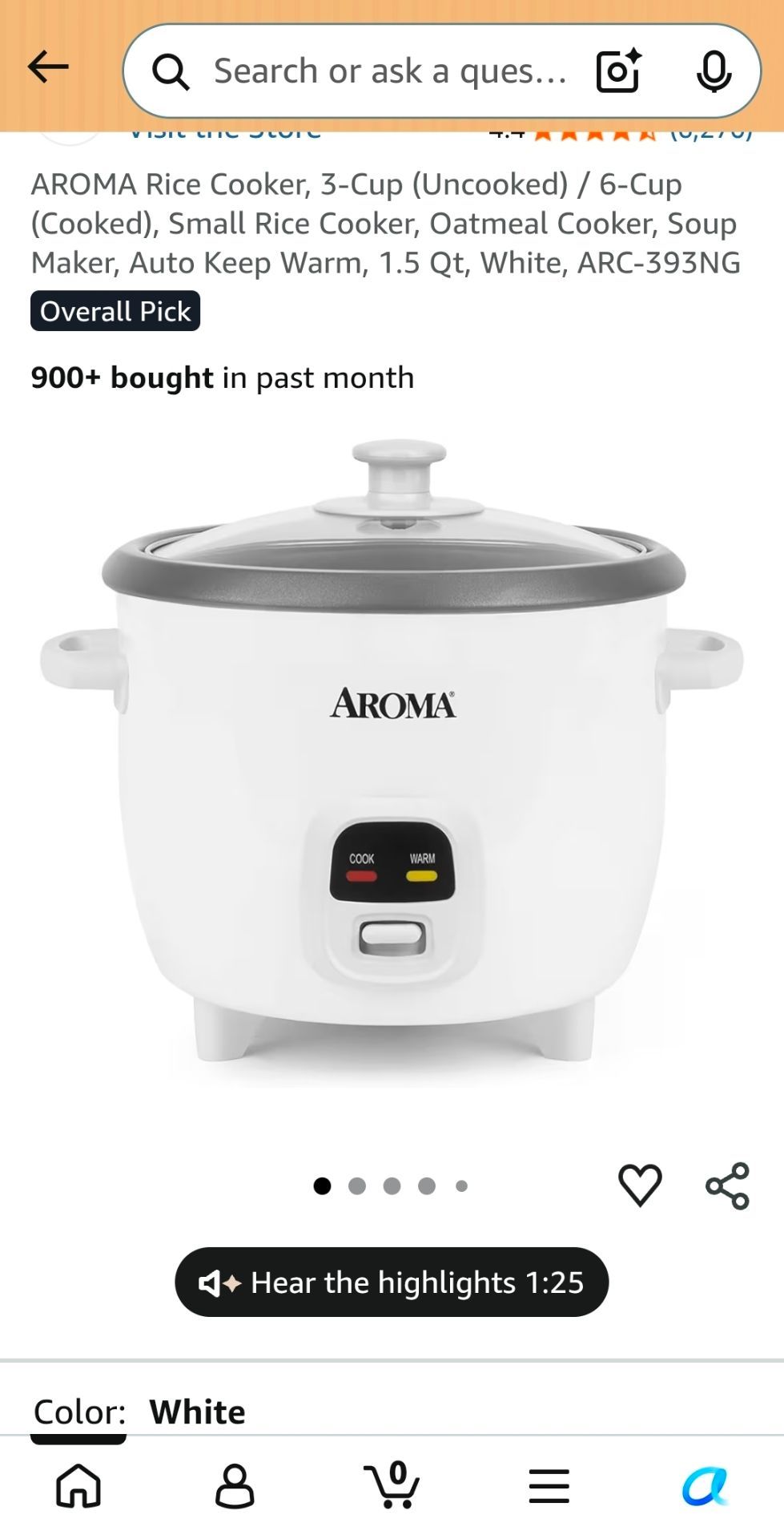 Aroma Small Rice Cooker