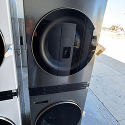 Laundry center washer and dryer