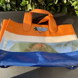Orange white silver and blue bag!! Brand-new