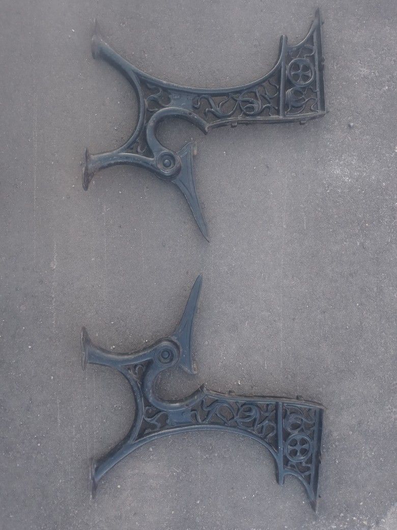 Antique cast Iron School Desk Ends