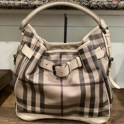 Burberry Smoked Check Belted Large Walden Hobo Bag