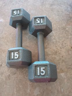 Iron dumbells set 15 lbs