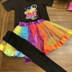 5 Piece Set Little Girls 80’s Dress Up Costume 