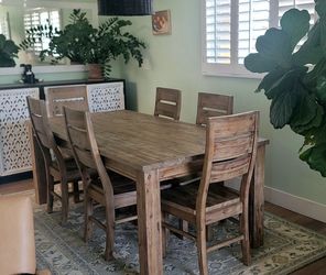 Solid Acacia Wood Table & 6 chairs
