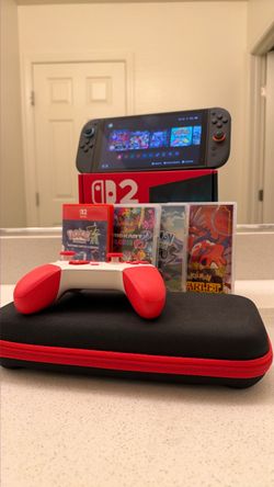 Nintendo switch 2 with games and accessories