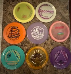 Lot of 7 Used Disc Golf Discs Distance Drivers 11 speeds
