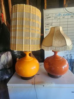 Vintage 70s big porcelain lamps
