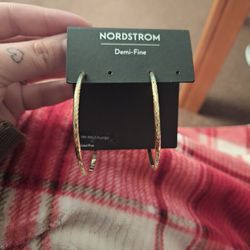 Nordstrom 14k Gold Plated Hoop Earrings 