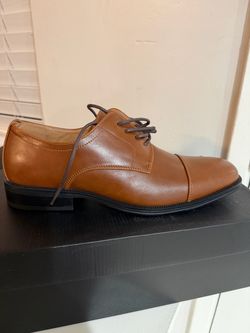Men's Tan Leather Cap-Toe Oxford Dress Shoe