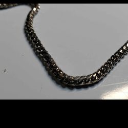 18k 750 Diamond Cut White Solid Gold Franco Round Chain Necklace, 26 grams