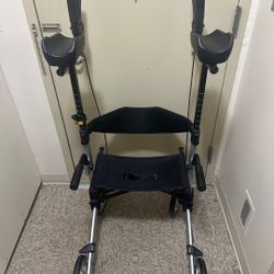 Upright Walker Rollator with Seat and Arm Supports