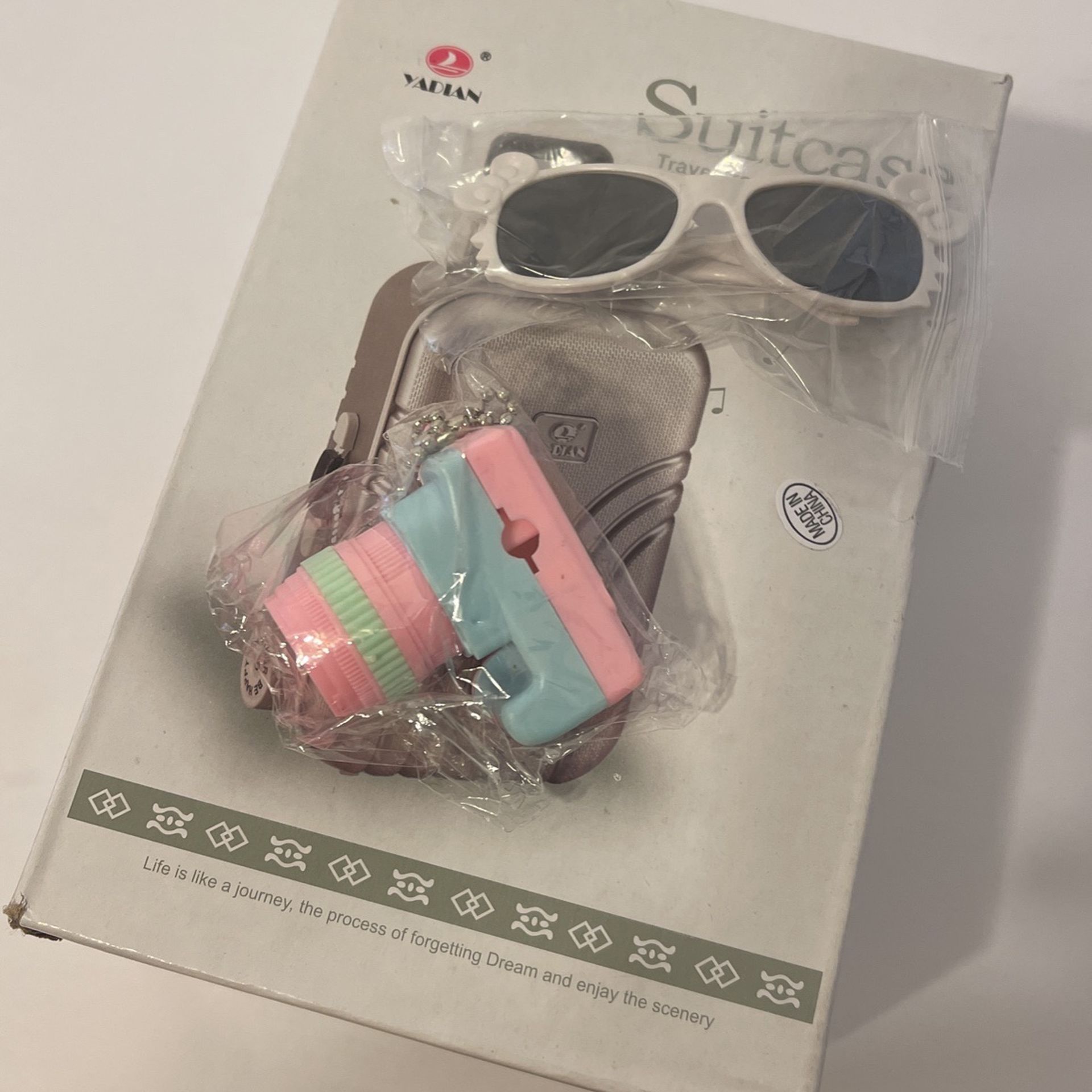 Doll Travel Suitcase Includes Sunglass And Camera.