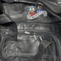 Vintage Pirates And Bandits Leather Duffle Bag