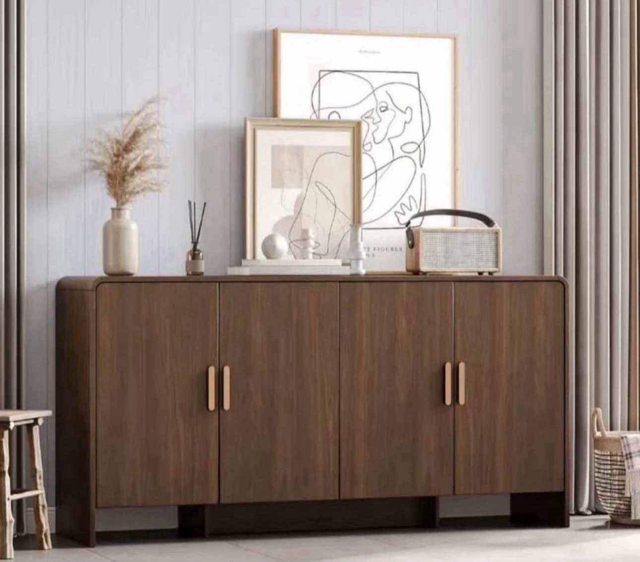 Elegant Walnut Buffet / Beautiful Wooden Sideboard