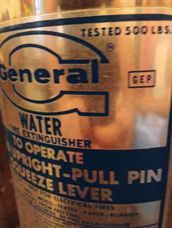1970's Stainless Steel General Fire Extinguisher - Water Model 500 Lbs