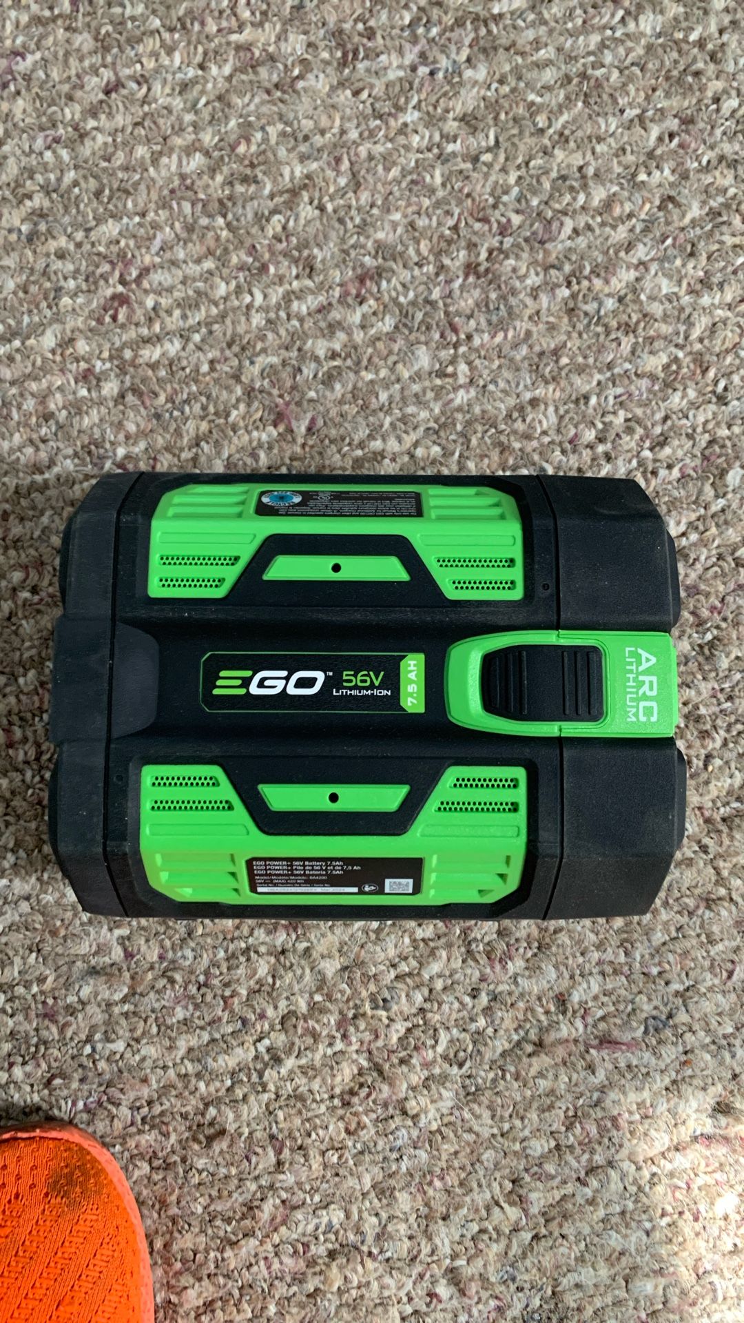 ego 56 V Lithium Ion 7.5 AH Battery
