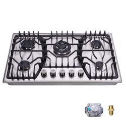 30 in. 5-Burners Recessed Gas Cooktop in Stainless Steel with Thermocouple Protection for Kitchen, Natural/Propane Gas