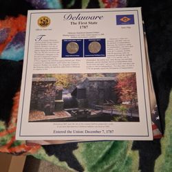 George Washington Picture With Coin And Stamps