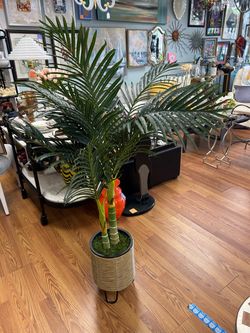 4.5 Foot artificial golden cane palm plant