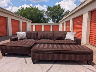 *FREE DELIVERY* COSTCO BROWN SECTIONAL SOFA w/STORAGE OTTOMAN